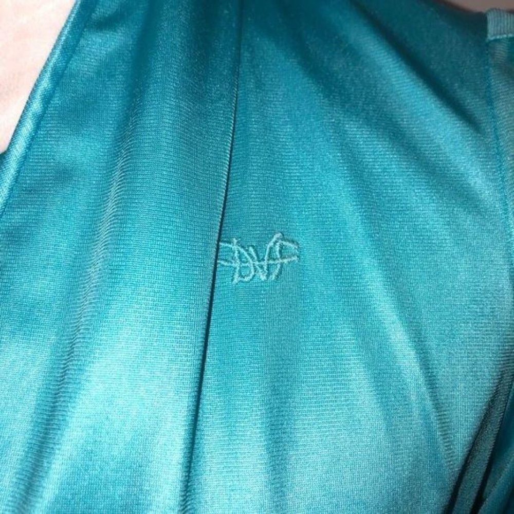 Diane Von Furstenberg DVF Vintage Robe Nightie Set Small S Womens Nylon Blue - Picture 8 of 13